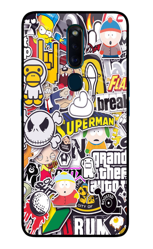 Sticker Bomb Oppo F11 Pro Glass Case