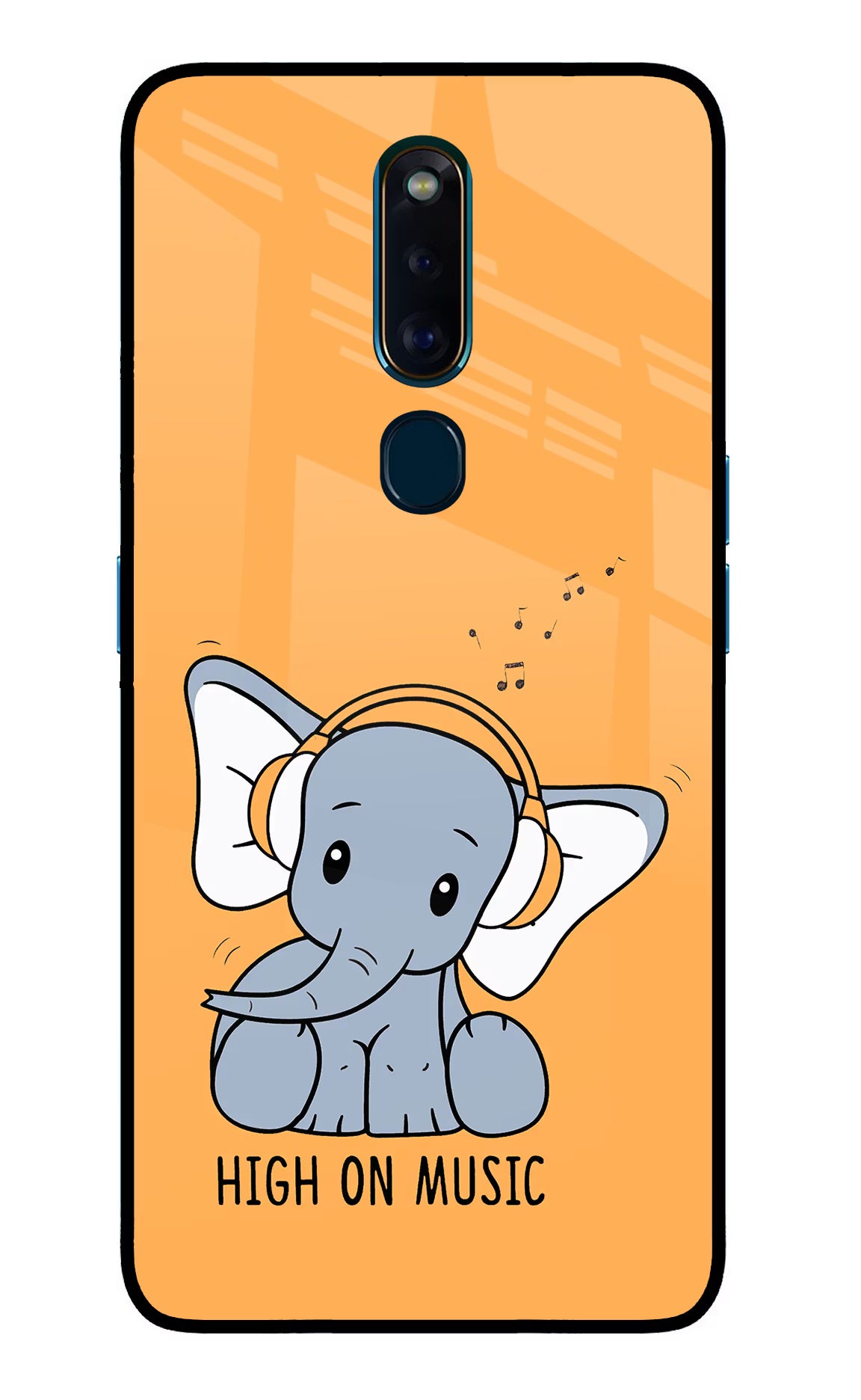 High On Music Oppo F11 Pro Glass Case Back Cover by Casekaro