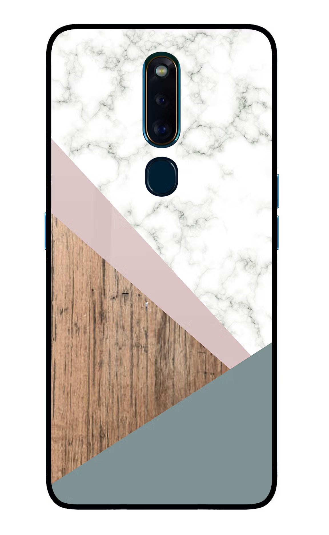 Marble wood Abstract Oppo F11 Pro Glass Case Back Cover by Casekaro