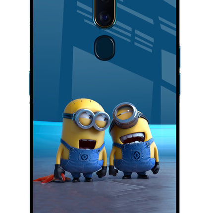 Minion Laughing Oppo F11 Pro Glass Case Back Cover by Casekaro