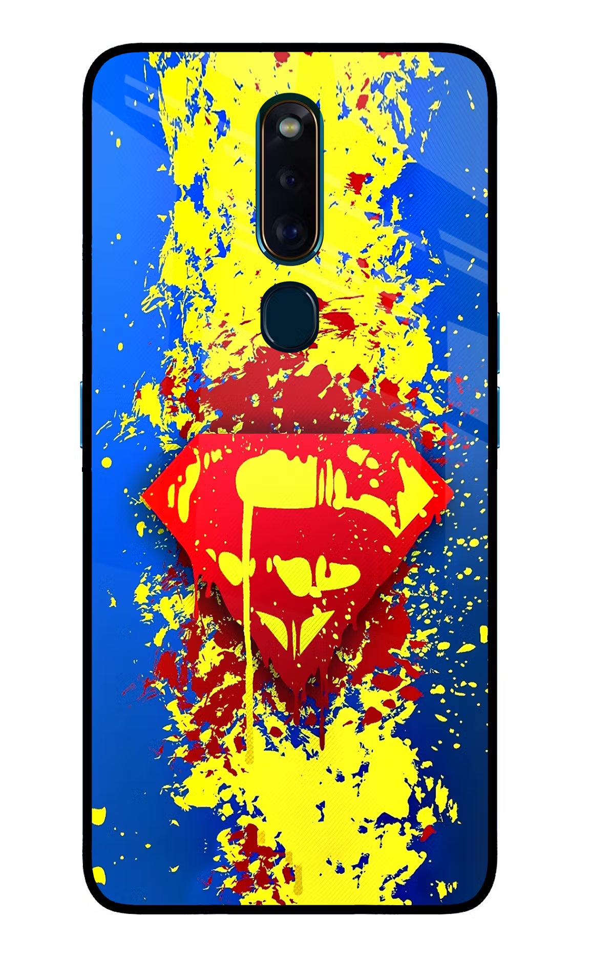 Superman logo Oppo F11 Pro Glass Case Back Cover by Casekaro
