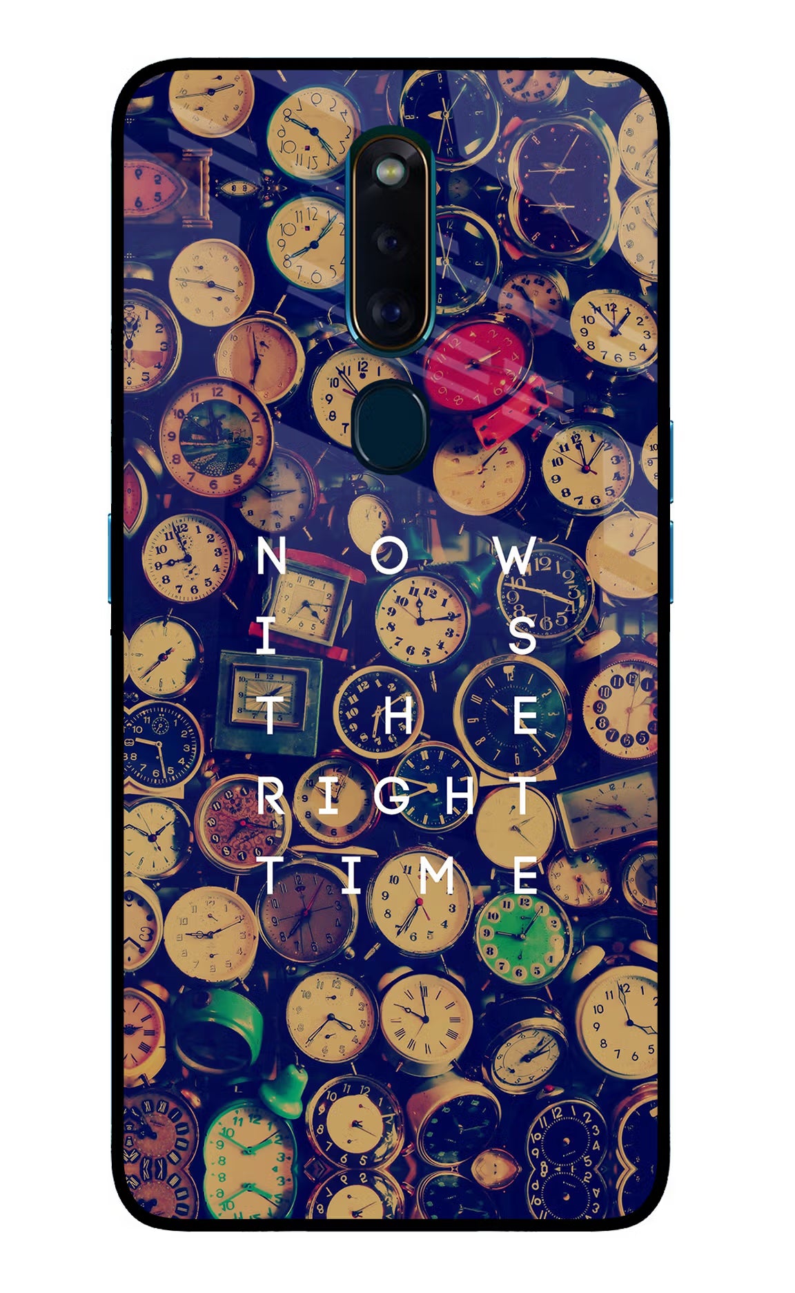 Now is the Right Time Quote Oppo F11 Pro Glass Case Back Cover by Casekaro