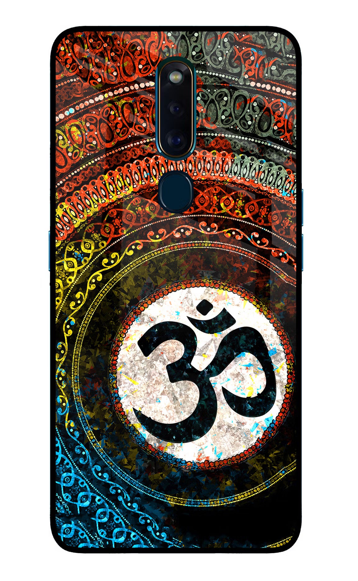 Om Cultural Oppo F11 Pro Glass Case Back Cover by Casekaro