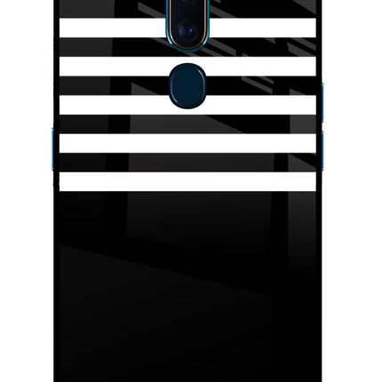 Black and White Print Oppo F11 Pro Glass Case Back Cover by Casekaro