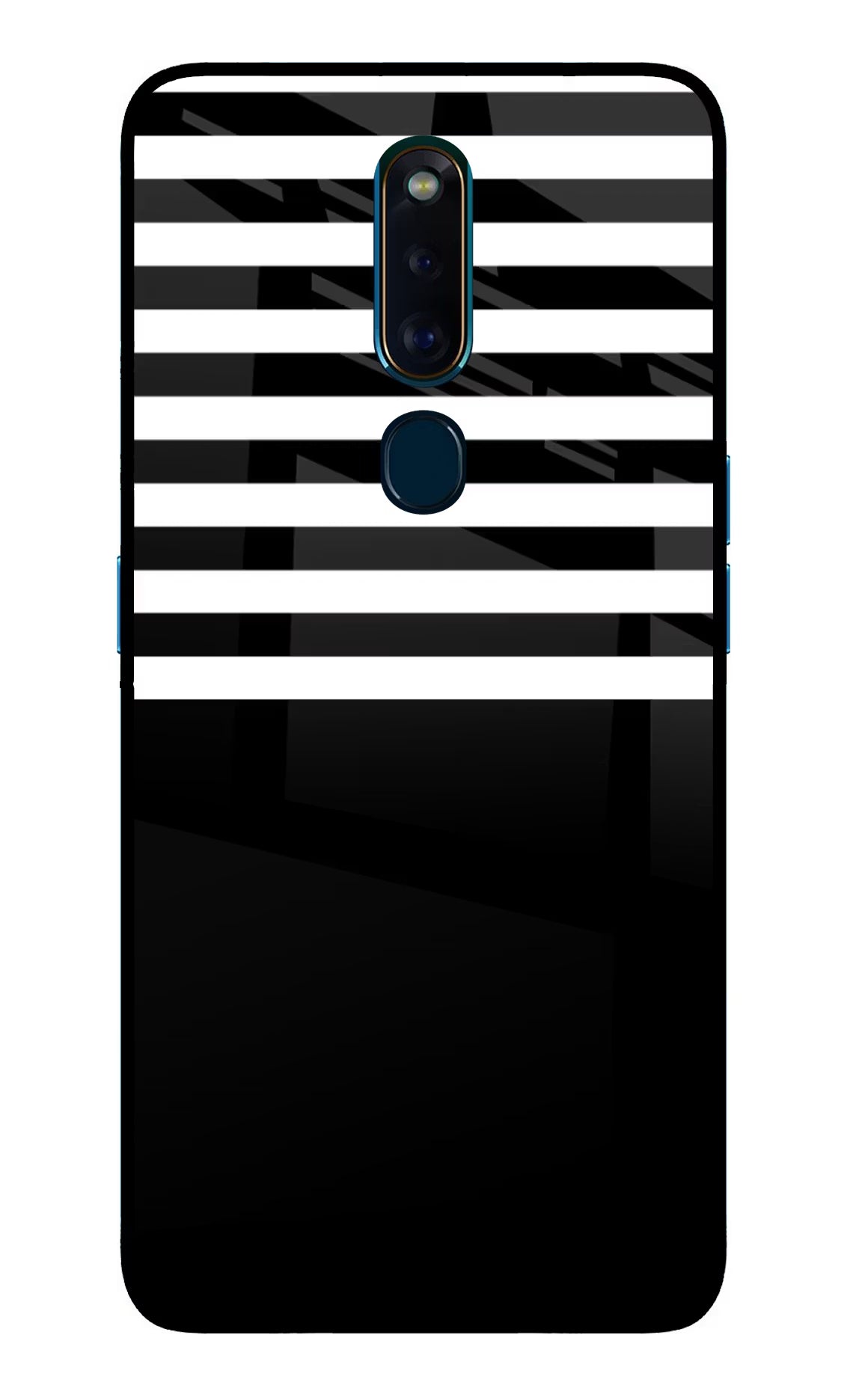 Black and White Print Oppo F11 Pro Glass Case Back Cover by Casekaro