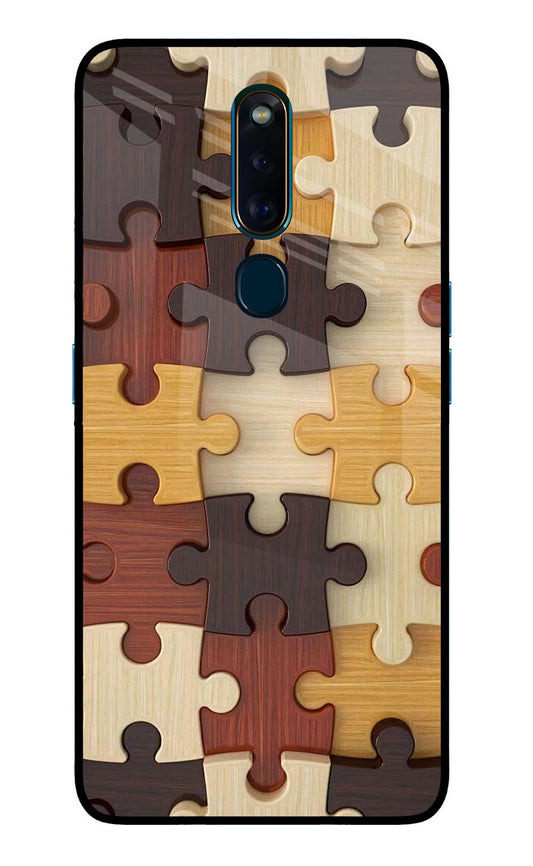 Wooden Puzzle Oppo F11 Pro Glass Case