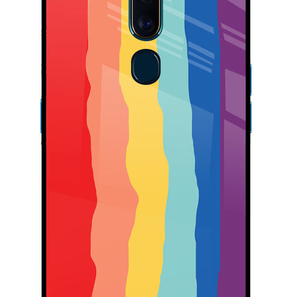 Rainbow Oppo F11 Pro Glass Case Back Cover by Casekaro