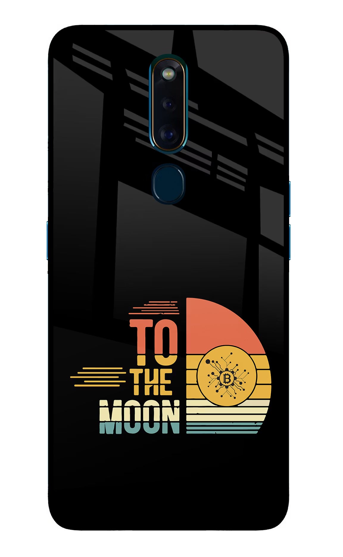 To the Moon Oppo F11 Pro Glass Case Back Cover by Casekaro