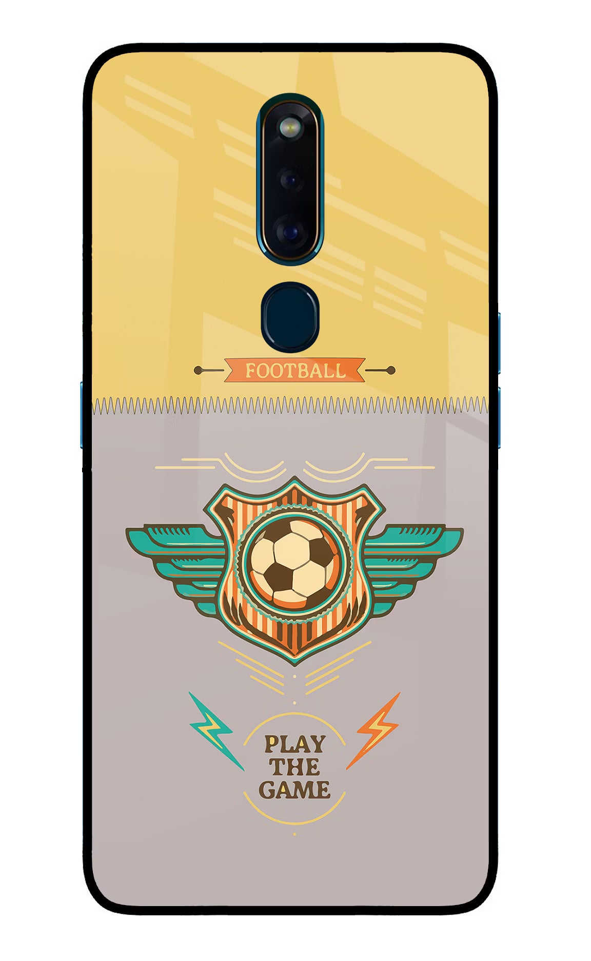 Football Oppo F11 Pro Glass Case Back Cover by Casekaro