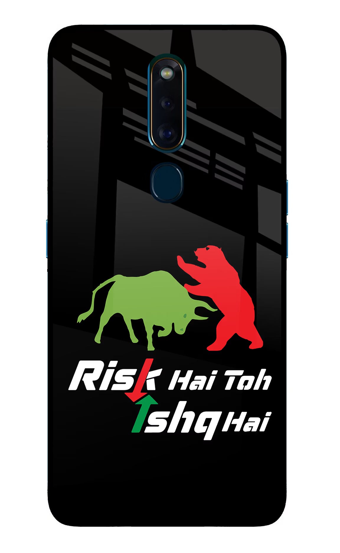 Risk Hai Toh Ishq Hai Oppo F11 Pro Glass Case Back Cover by Casekaro
