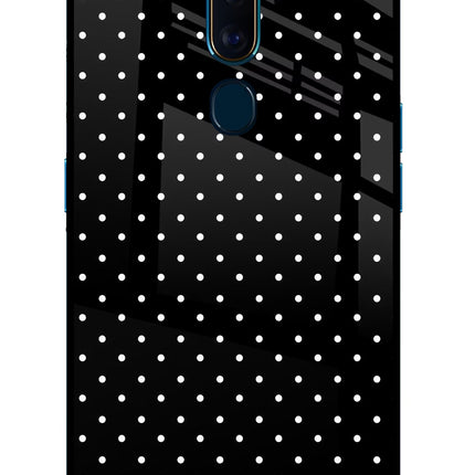 White Dots Oppo F11 Pro Glass Case Back Cover by Casekaro