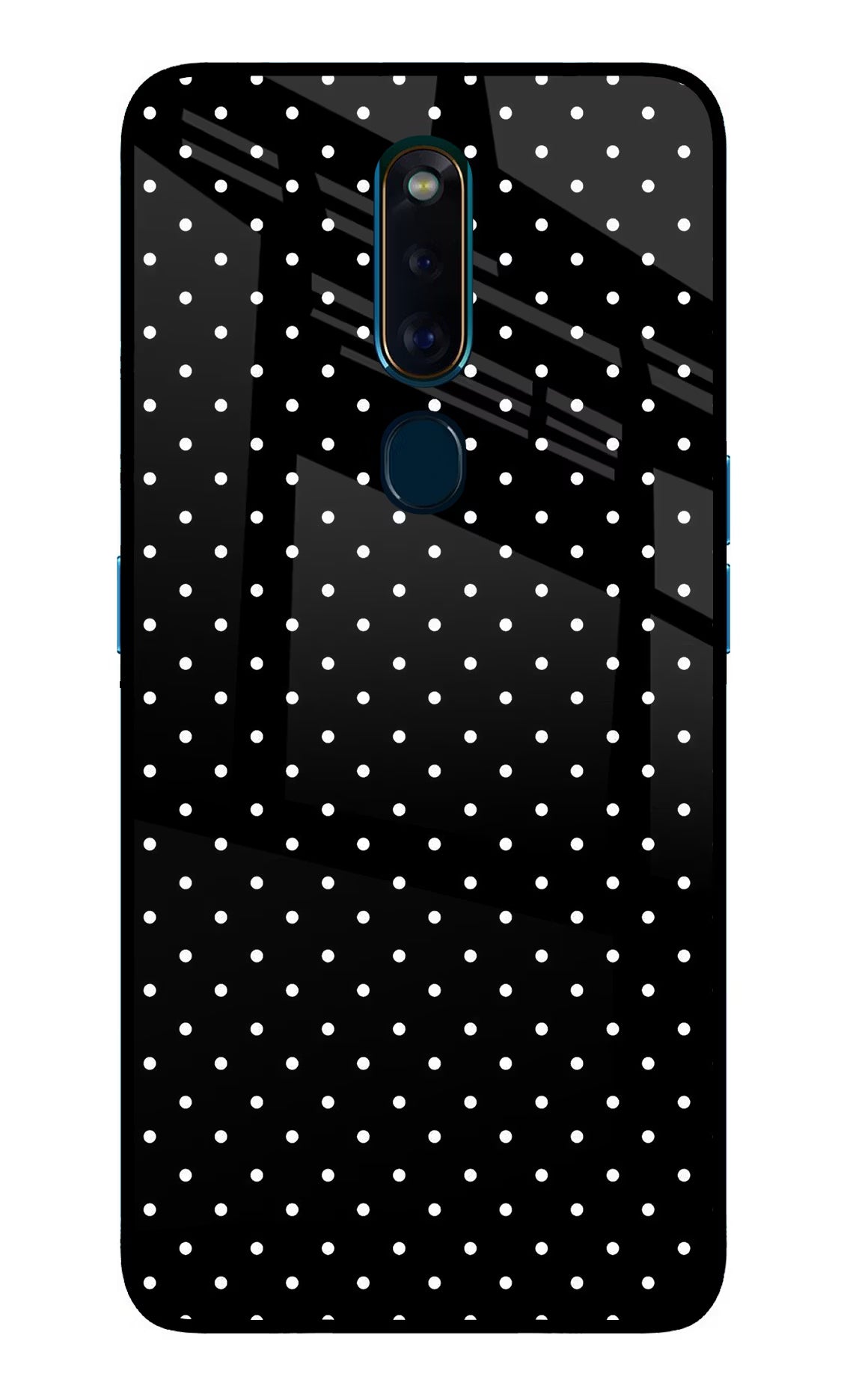 White Dots Oppo F11 Pro Glass Case Back Cover by Casekaro