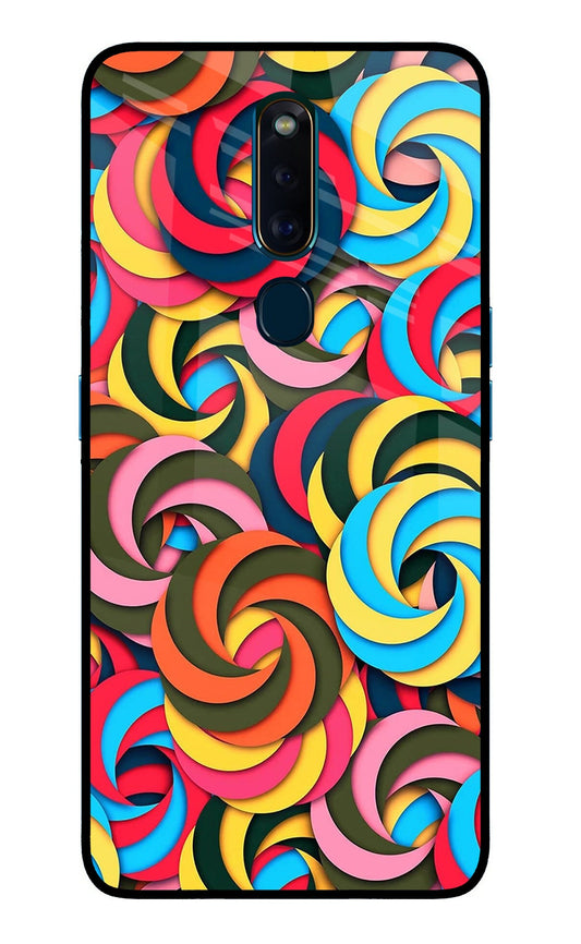 Spiral Pattern Oppo F11 Pro Glass Case