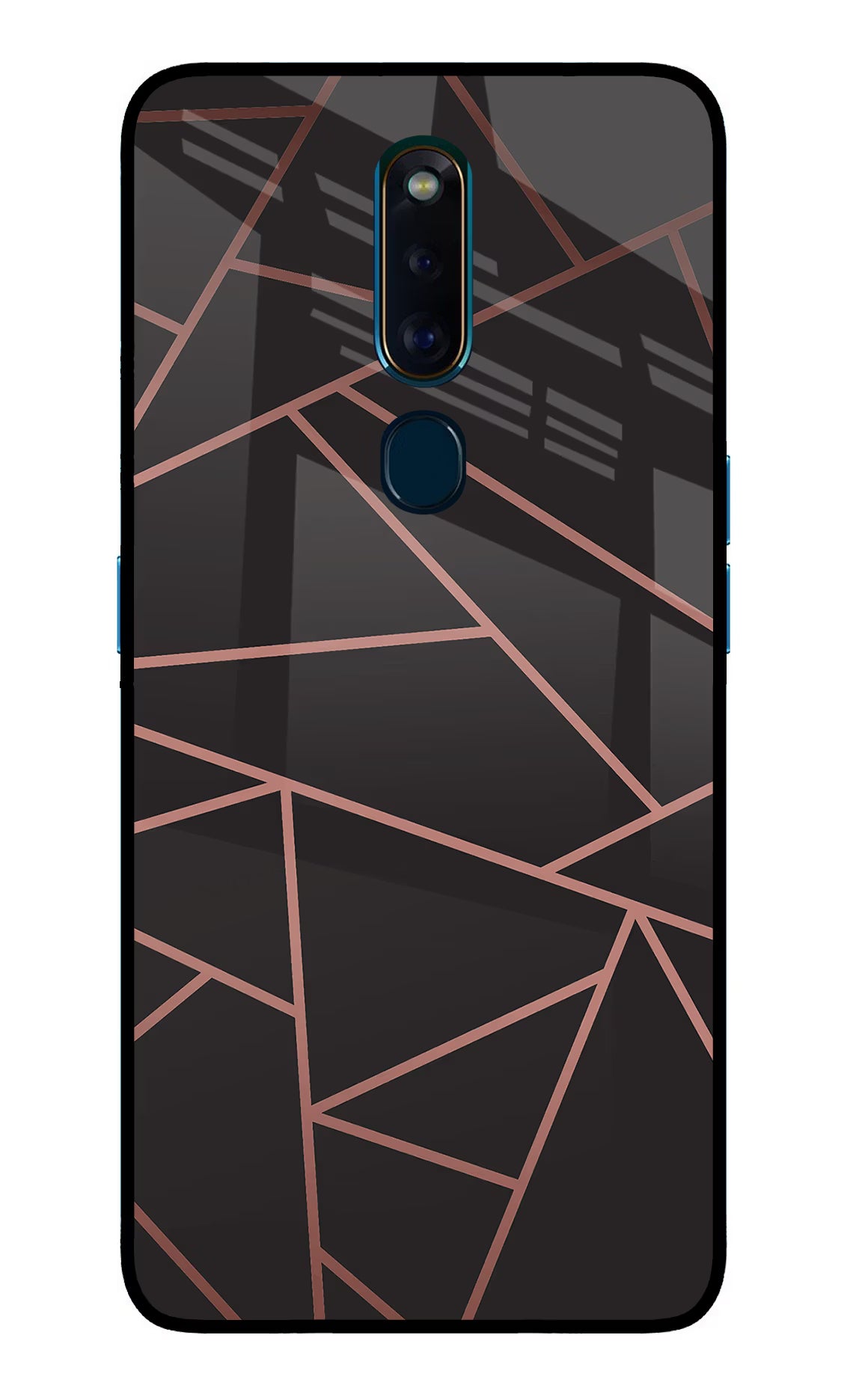 Geometric Pattern Oppo F11 Pro Glass Case Back Cover by Casekaro