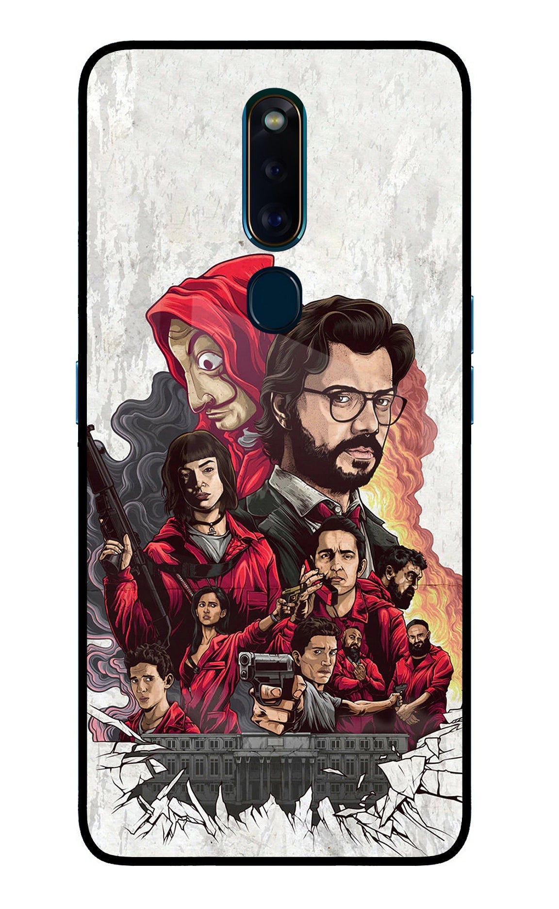 Money Heist Artwork Oppo F11 Pro Glass Case