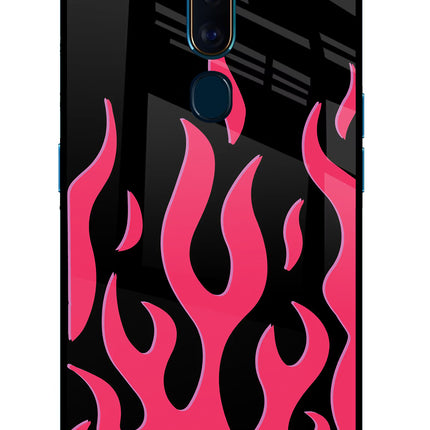 Fire Flames Oppo F11 Pro Glass Case Back Cover by Casekaro