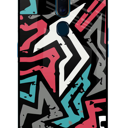 Geometric Graffiti Oppo F11 Pro Glass Case Back Cover by Casekaro