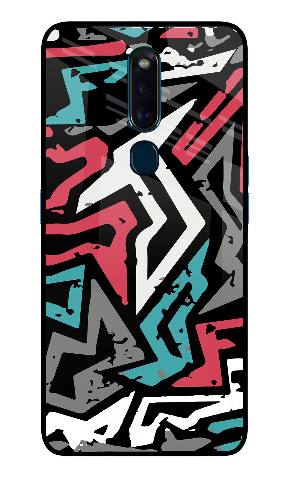 Geometric Graffiti Oppo F11 Pro Glass Case Back Cover by Casekaro