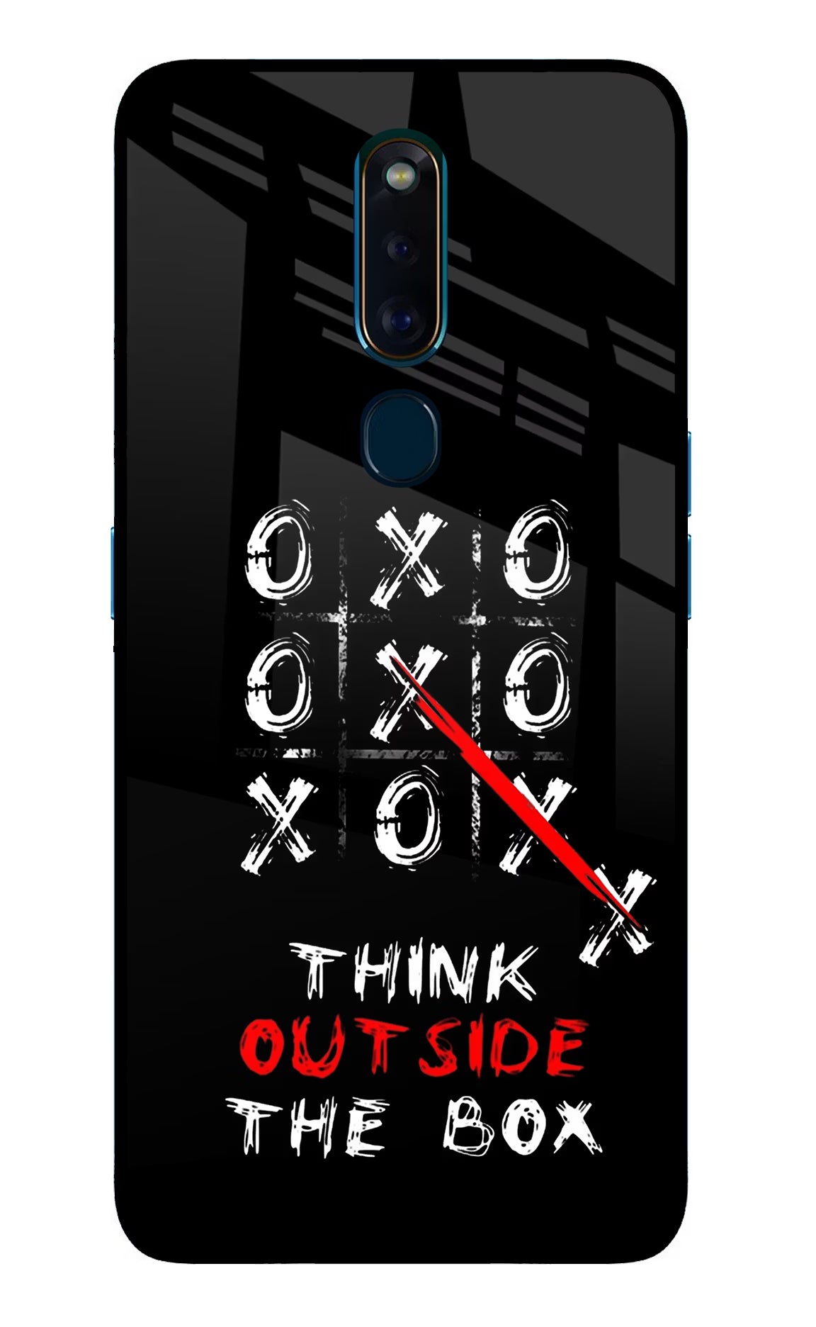 Think out of the BOX Oppo F11 Pro Glass Case Back Cover by Casekaro