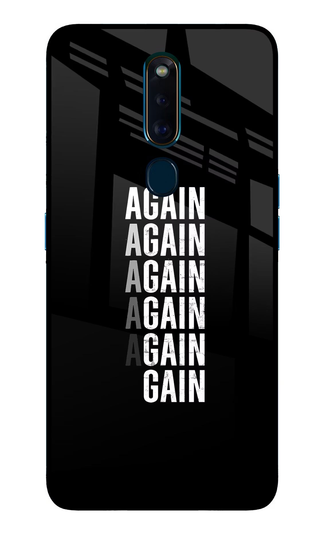 Again Again Gain Oppo F11 Pro Glass Case Back Cover by Casekaro