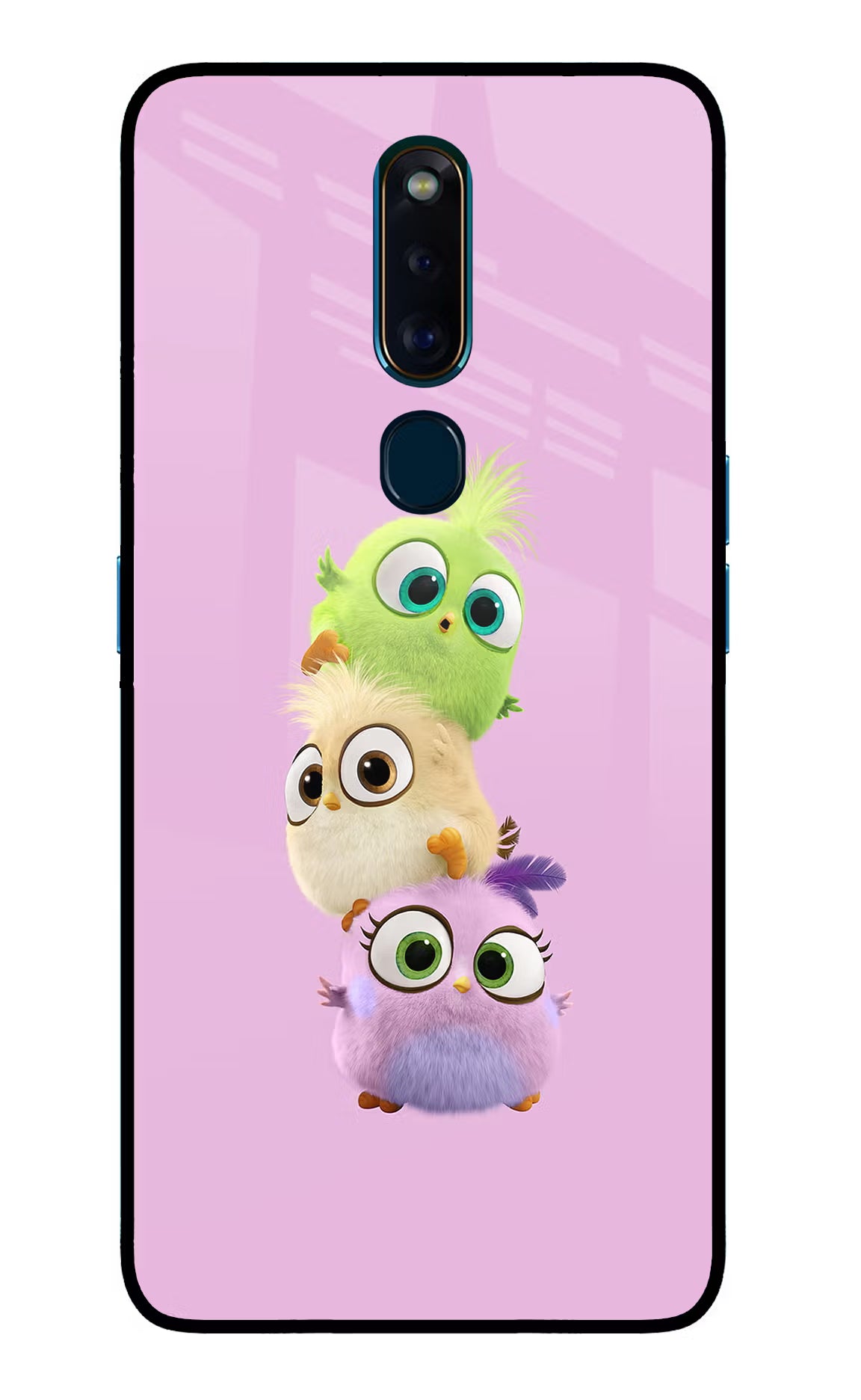 Cute Little Birds Oppo F11 Pro Glass Case Back Cover by Casekaro