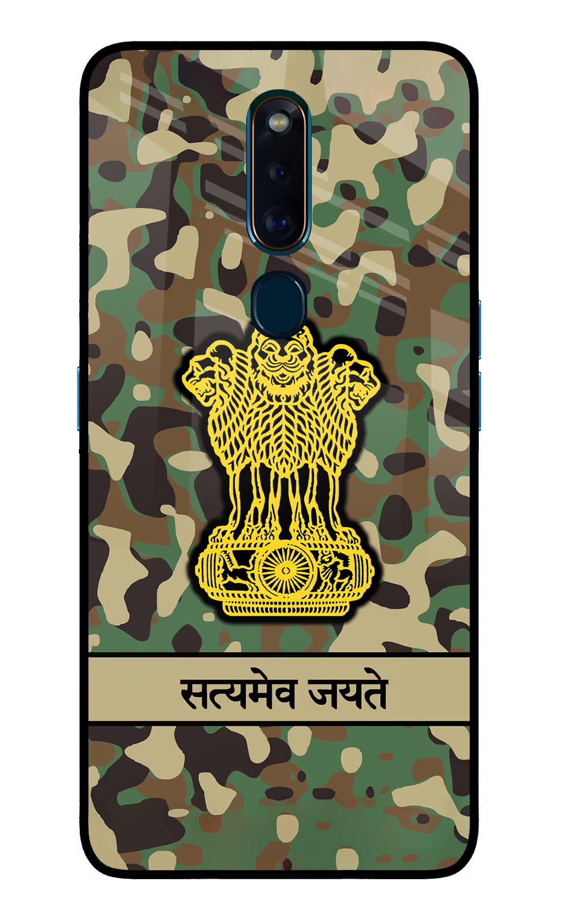 Satyamev Jayate Army Oppo F11 Pro Glass Case Back Cover by Casekaro