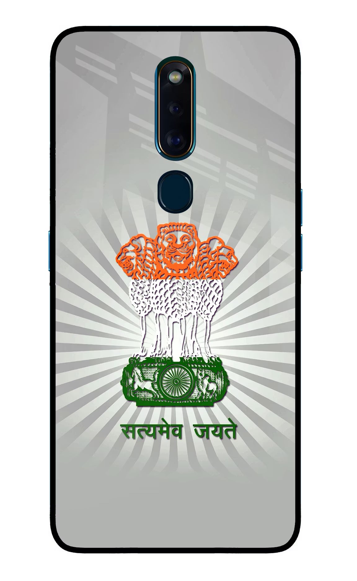 Satyamev Jayate Art Oppo F11 Pro Glass Case Back Cover by Casekaro