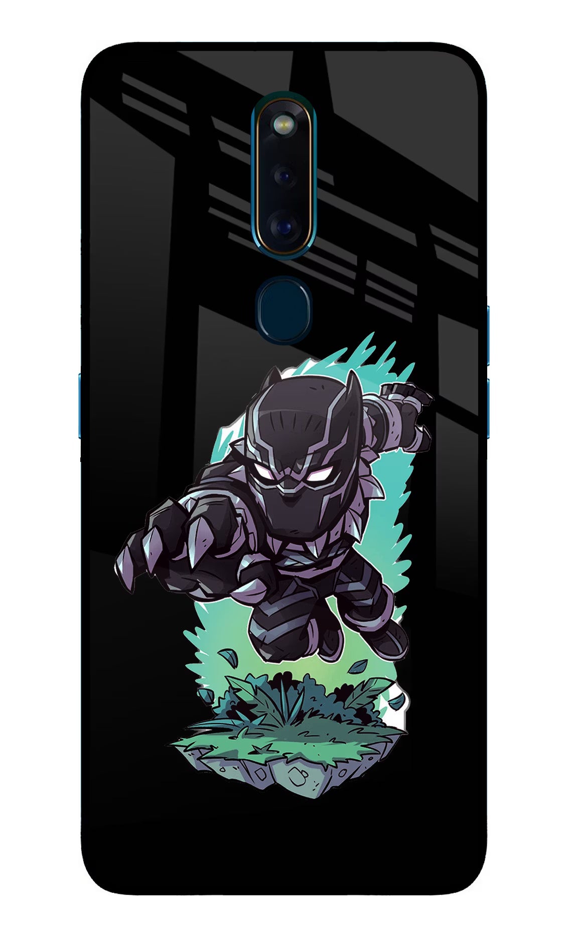 Black Panther Oppo F11 Pro Glass Case Back Cover by Casekaro