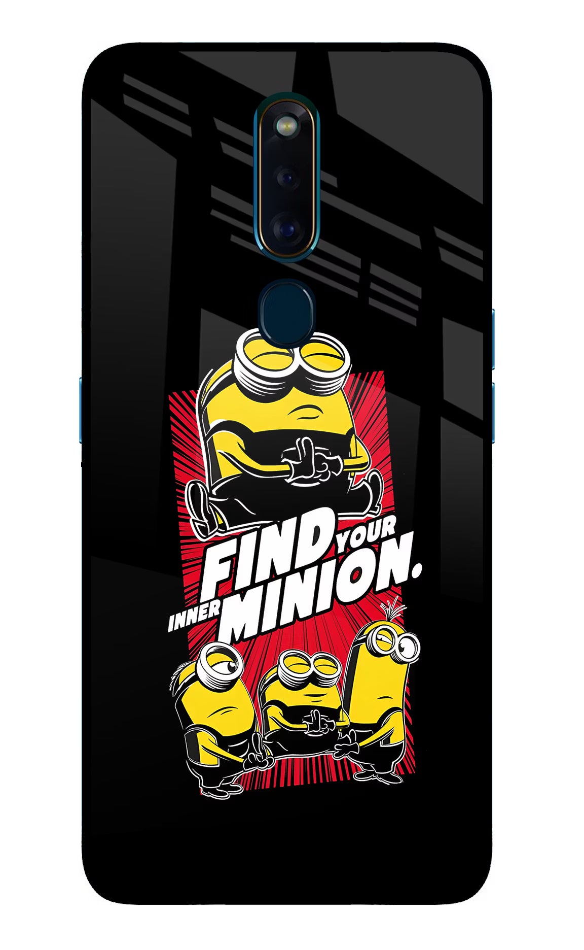 Find your inner Minion Oppo F11 Pro Glass Case Back Cover by Casekaro