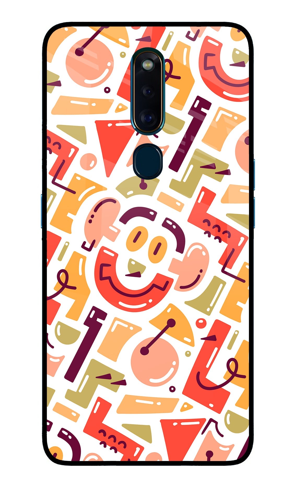 Doodle Pattern Oppo F11 Pro Glass Case