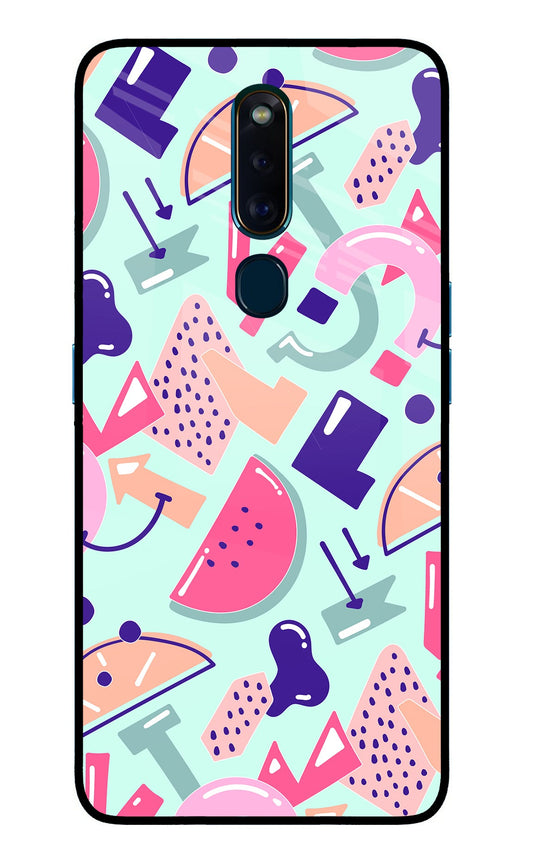 Doodle Pattern Oppo F11 Pro Glass Case