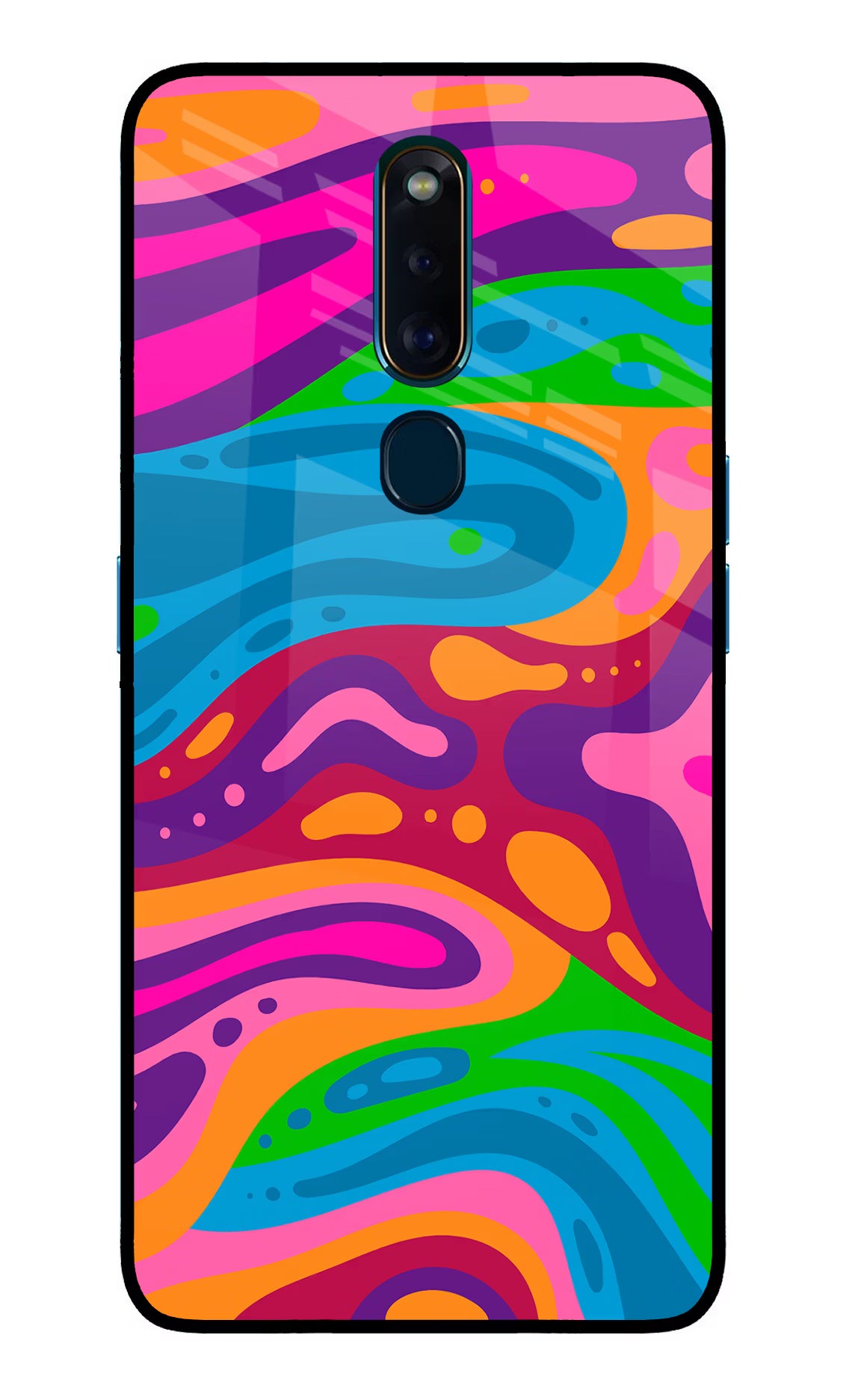 Trippy Pattern Oppo F11 Pro Glass Case Back Cover by Casekaro