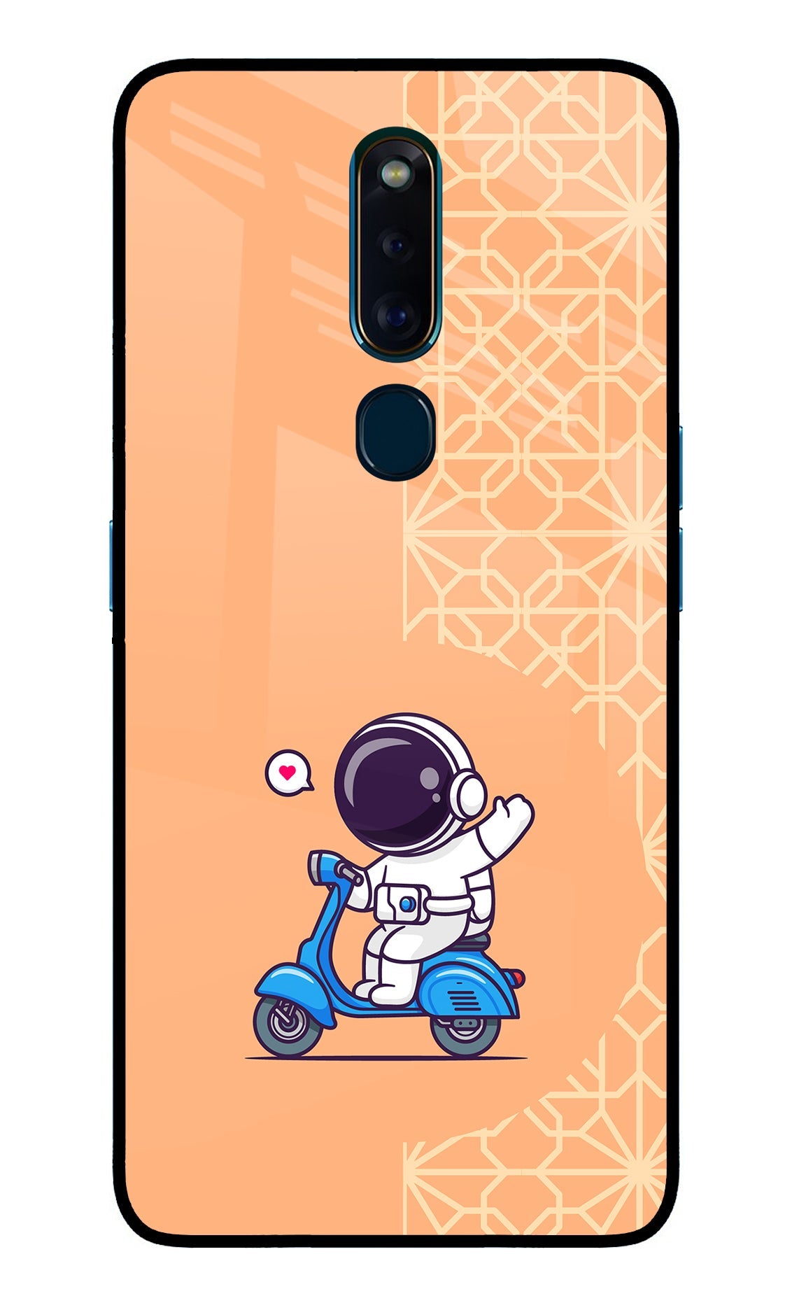 Cute Astronaut Riding Oppo F11 Pro Glass Case