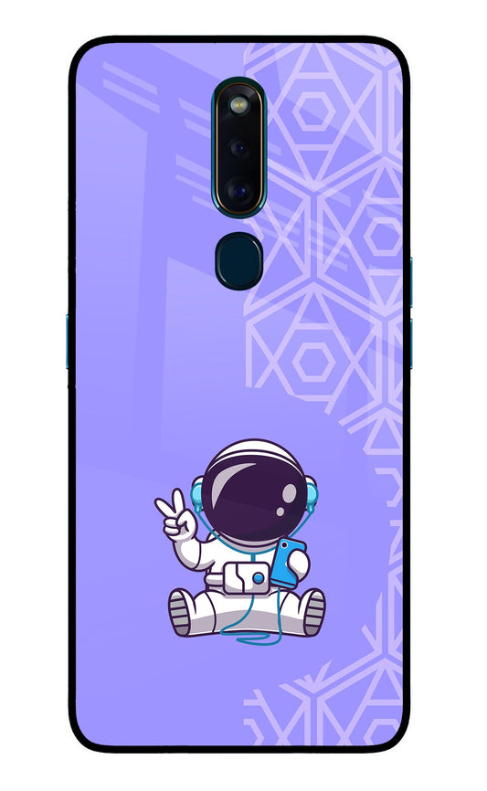 Cute Astronaut Chilling Oppo F11 Pro Glass Case