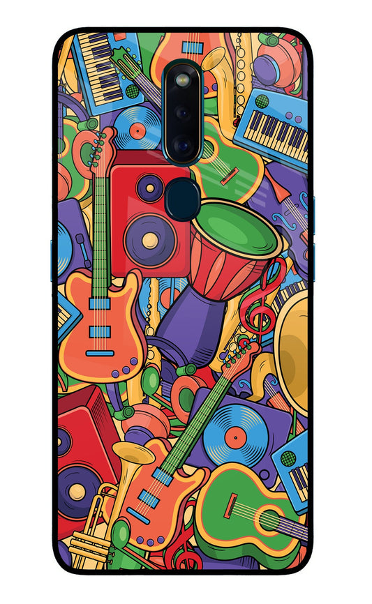 Music Instrument Doodle Oppo F11 Pro Glass Case