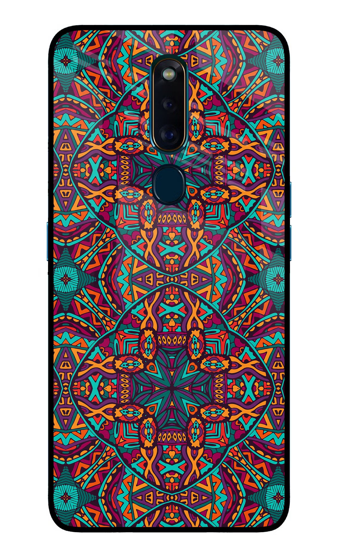 Colour Mandala Oppo F11 Pro Glass Case Back Cover by Casekaro