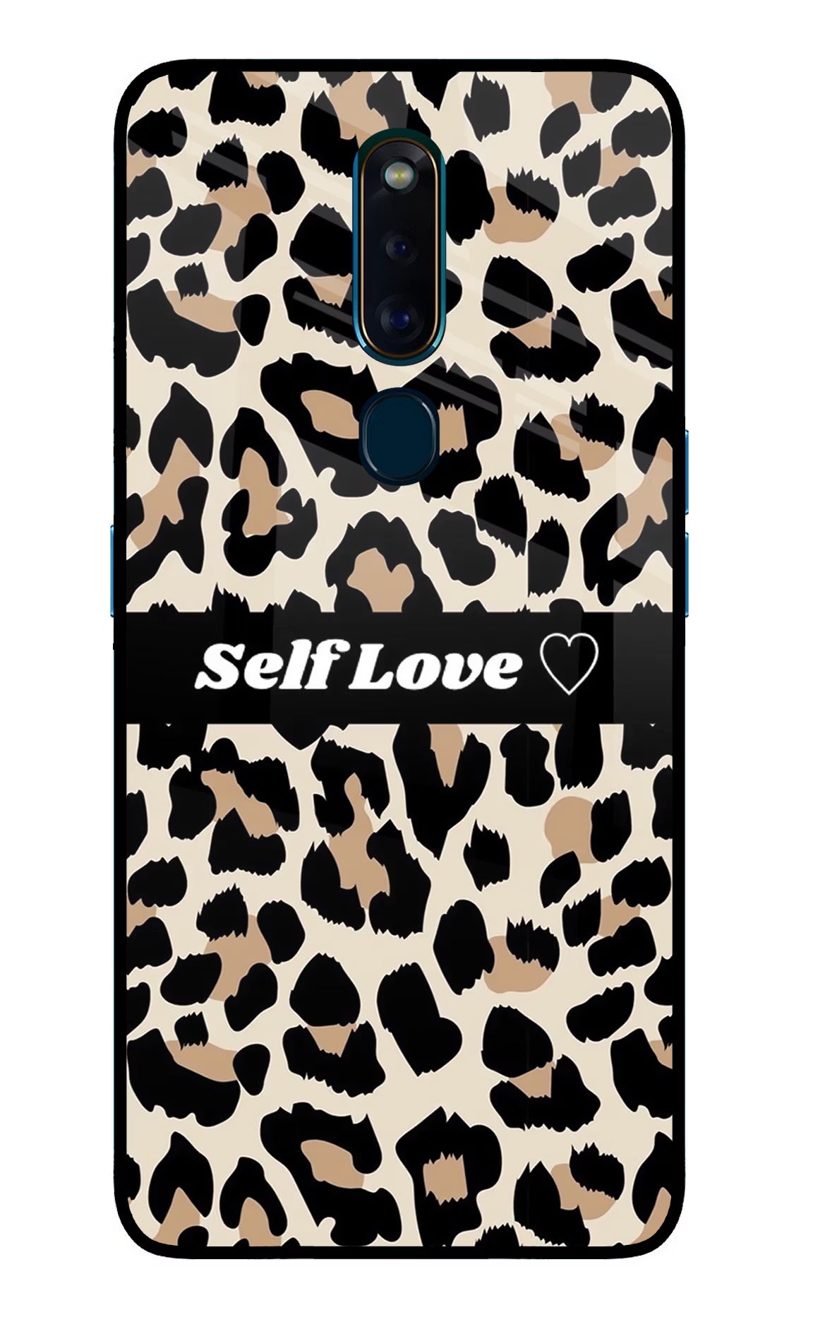 Leopard Print Self Love Oppo F11 Pro Glass Case Back Cover by Casekaro