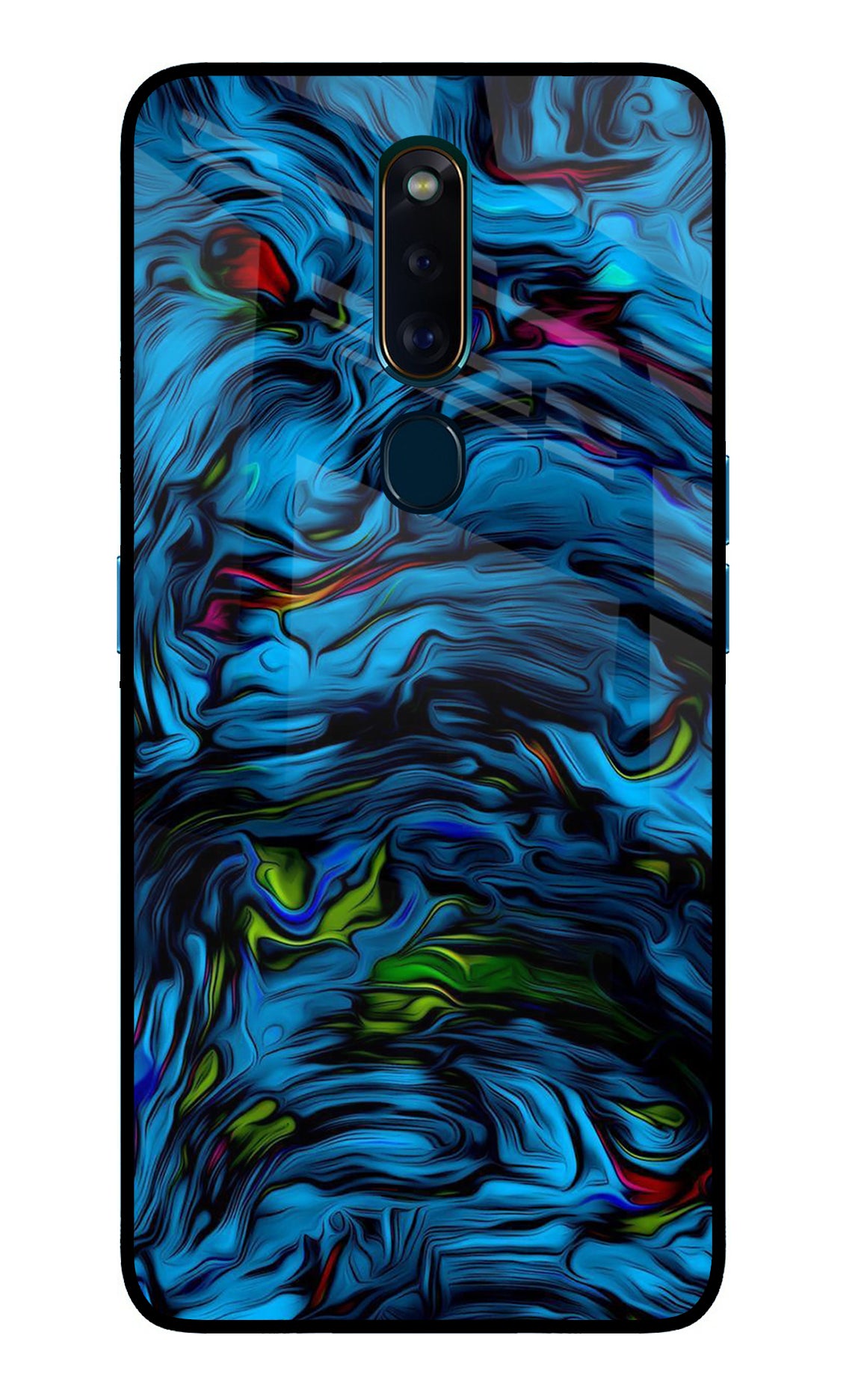 Dark Blue Abstract Oppo F11 Pro Glass Case