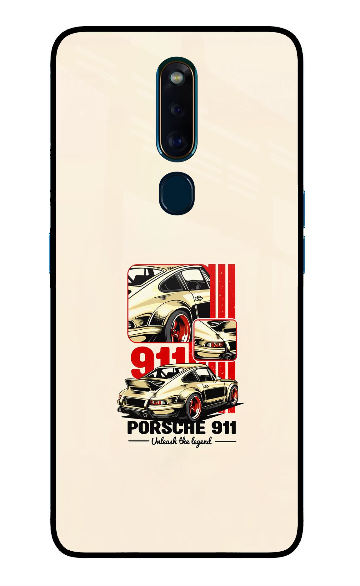 Classic Porsche 911 Oppo F11 Pro Glass Case Back Cover by Casekaro