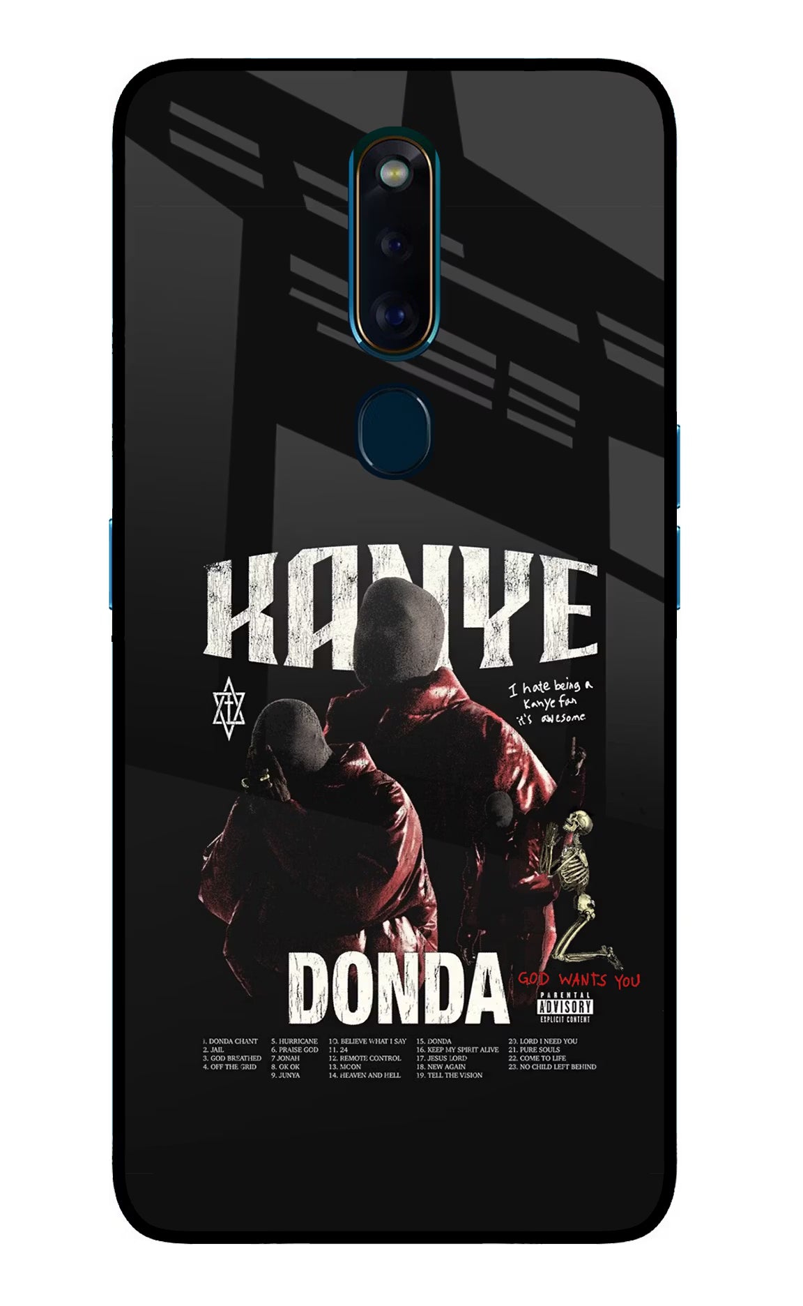 Donda Kanye West Oppo F11 Pro Glass Case Back Cover by Casekaro