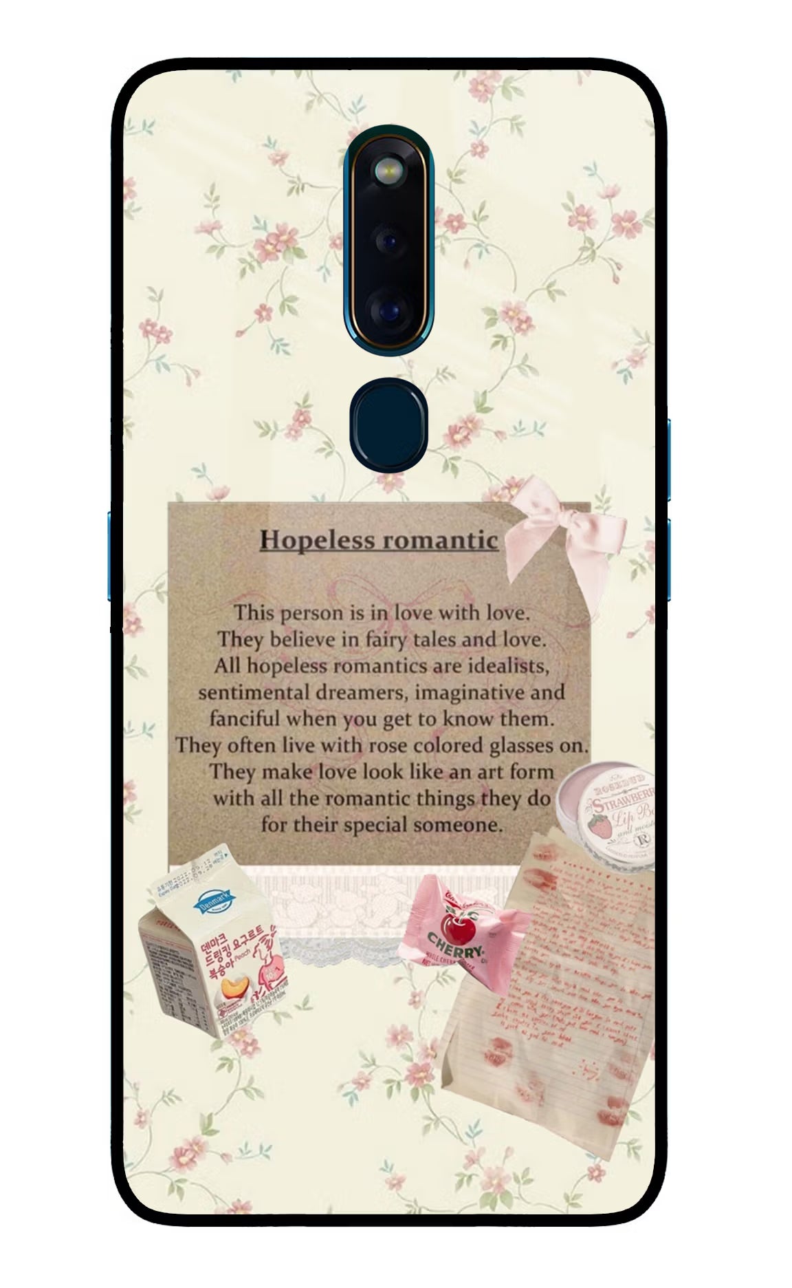 Hopeless Romantic Oppo F11 Pro Glass Case Back Cover by Casekaro