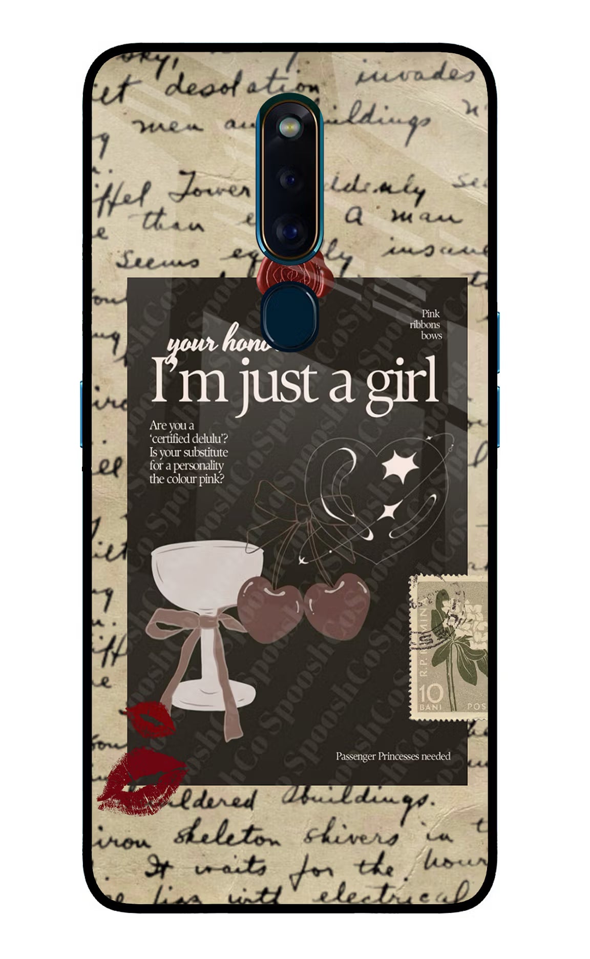 I am just a girl Oppo F11 Pro Glass Case Back Cover by Casekaro