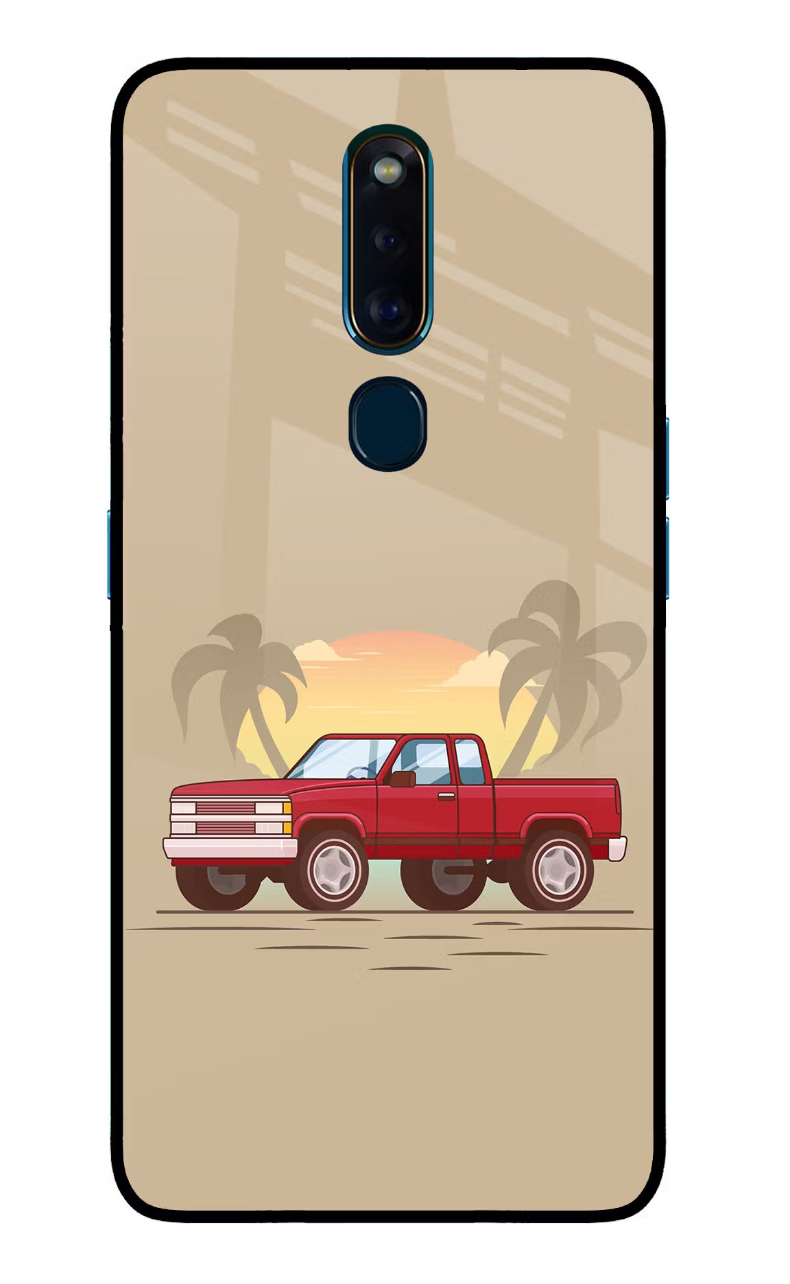 Desert Classic Drive Oppo F11 Pro Glass Case Back Cover by Casekaro