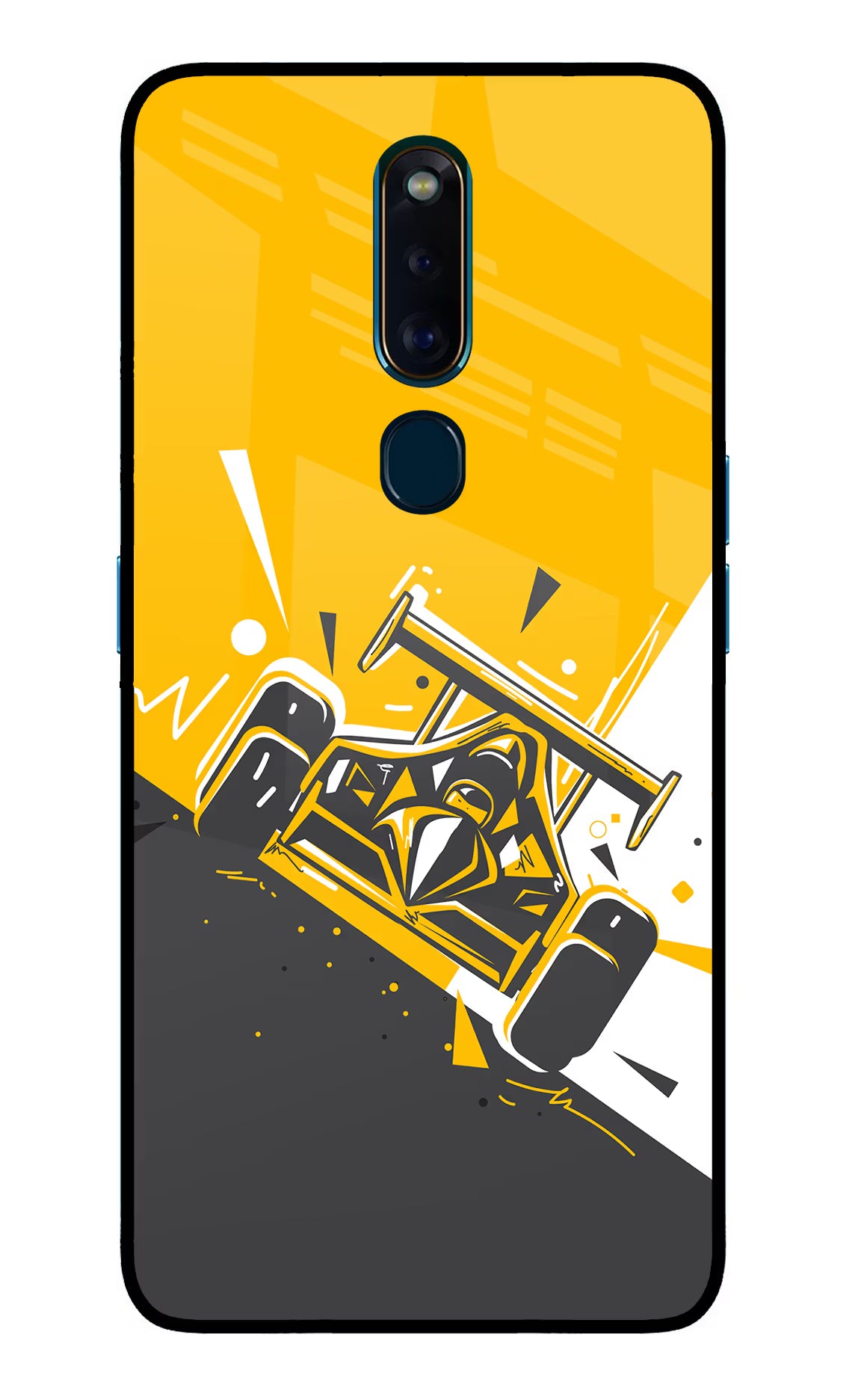 Track King Oppo F11 Pro Glass Case Back Cover by Casekaro