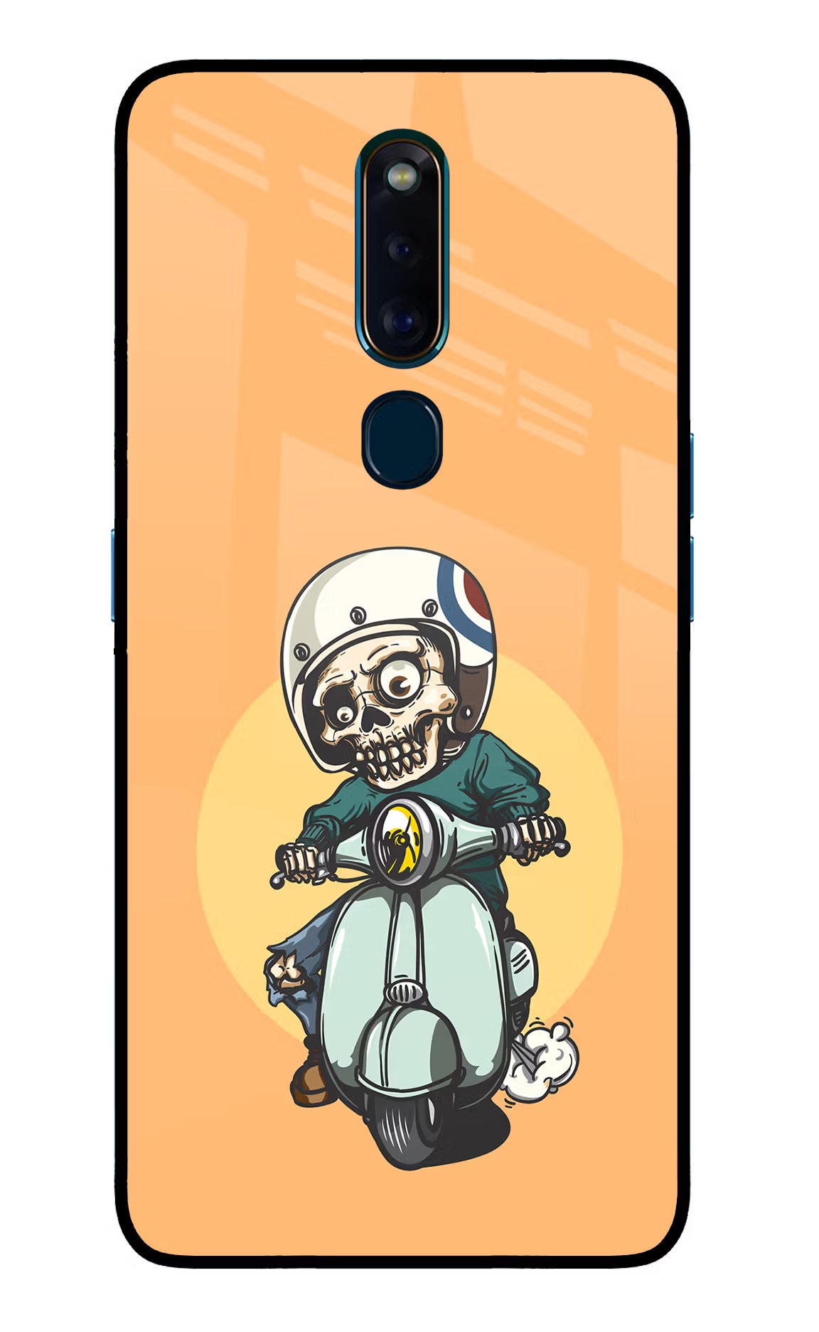 Undead Biker Oppo F11 Pro Glass Case Back Cover by Casekaro