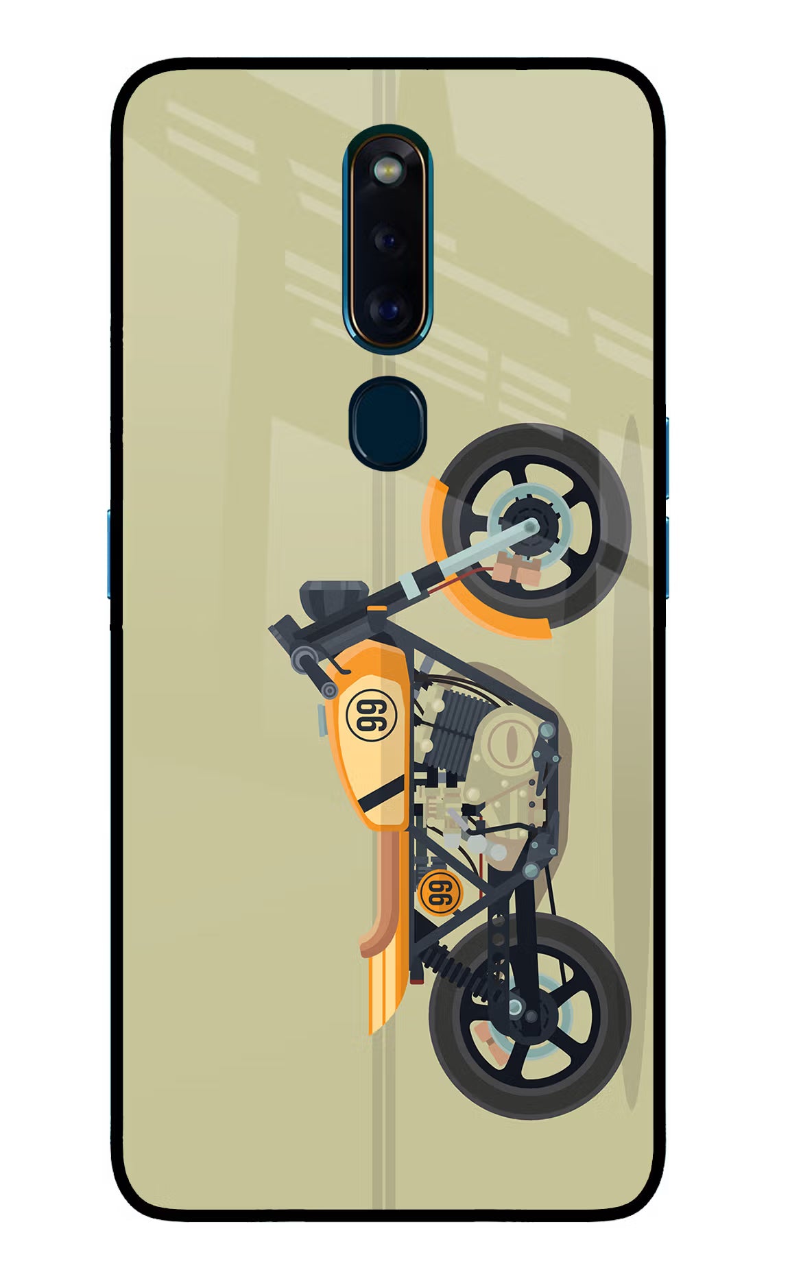 Vertical Speedster Oppo F11 Pro Glass Case Back Cover by Casekaro