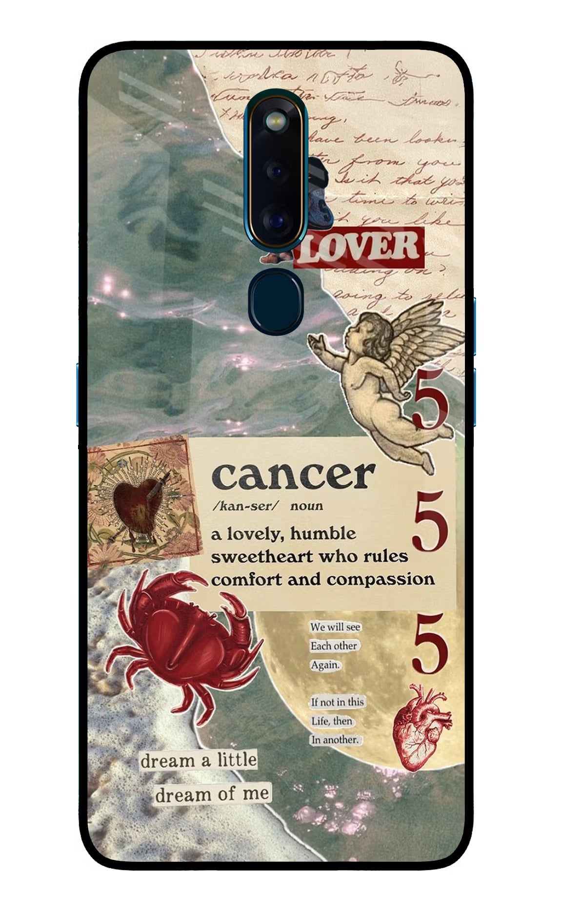 Cancer Zodiac Oppo F11 Pro Glass Case Back Cover by Casekaro