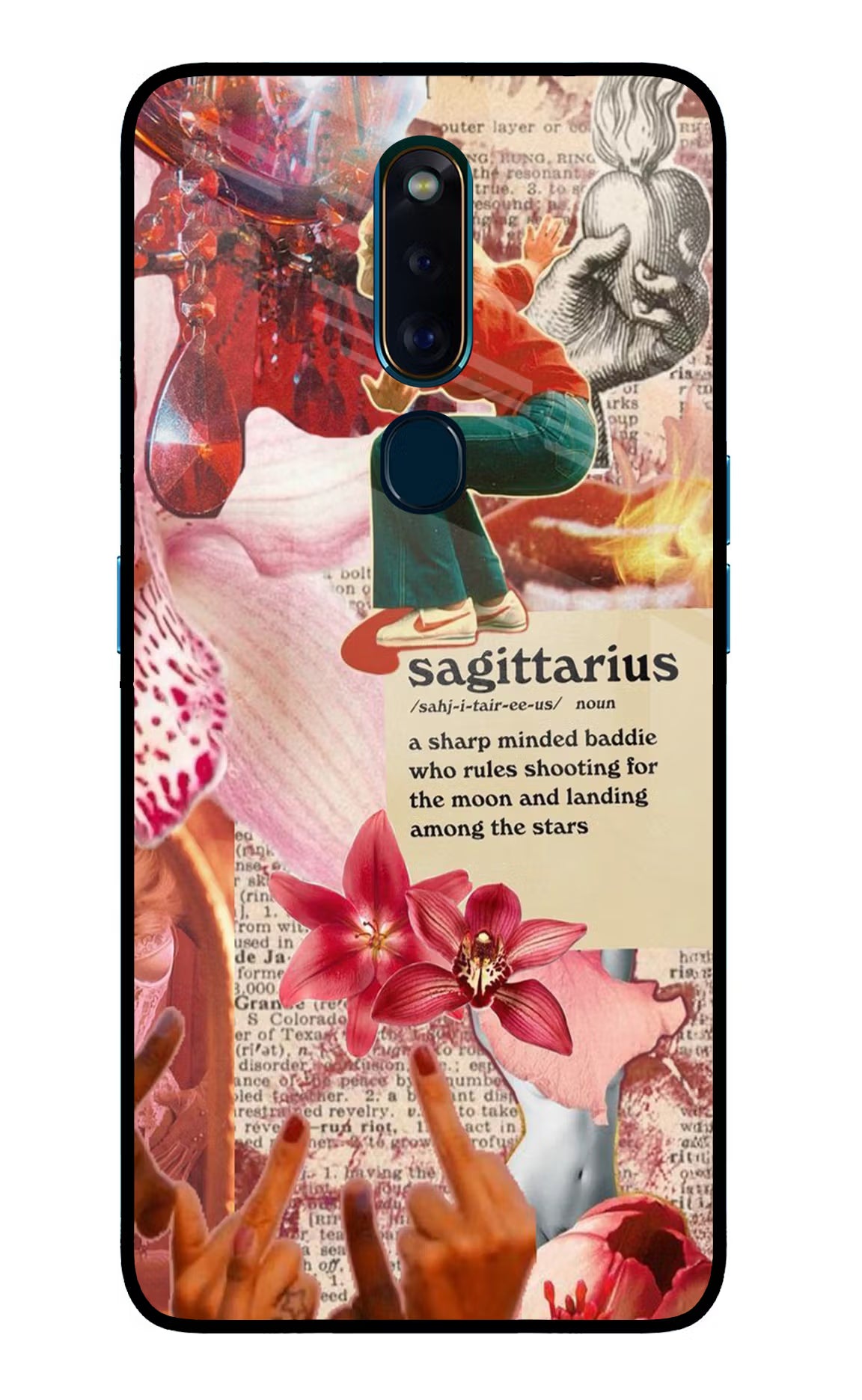 Sagittarius Zodiac Oppo F11 Pro Glass Case Back Cover by Casekaro