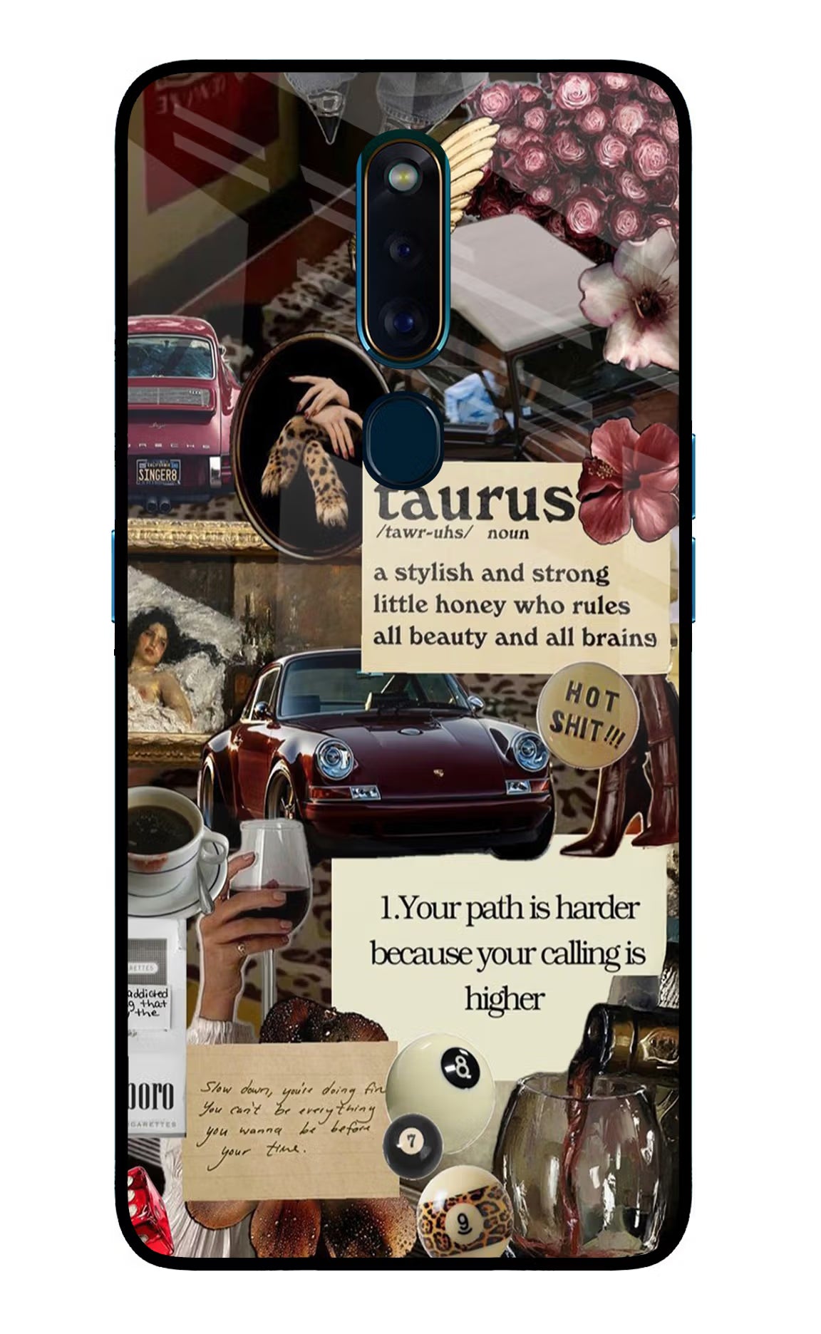 Taurus Zodiac Oppo F11 Pro Glass Case Back Cover by Casekaro