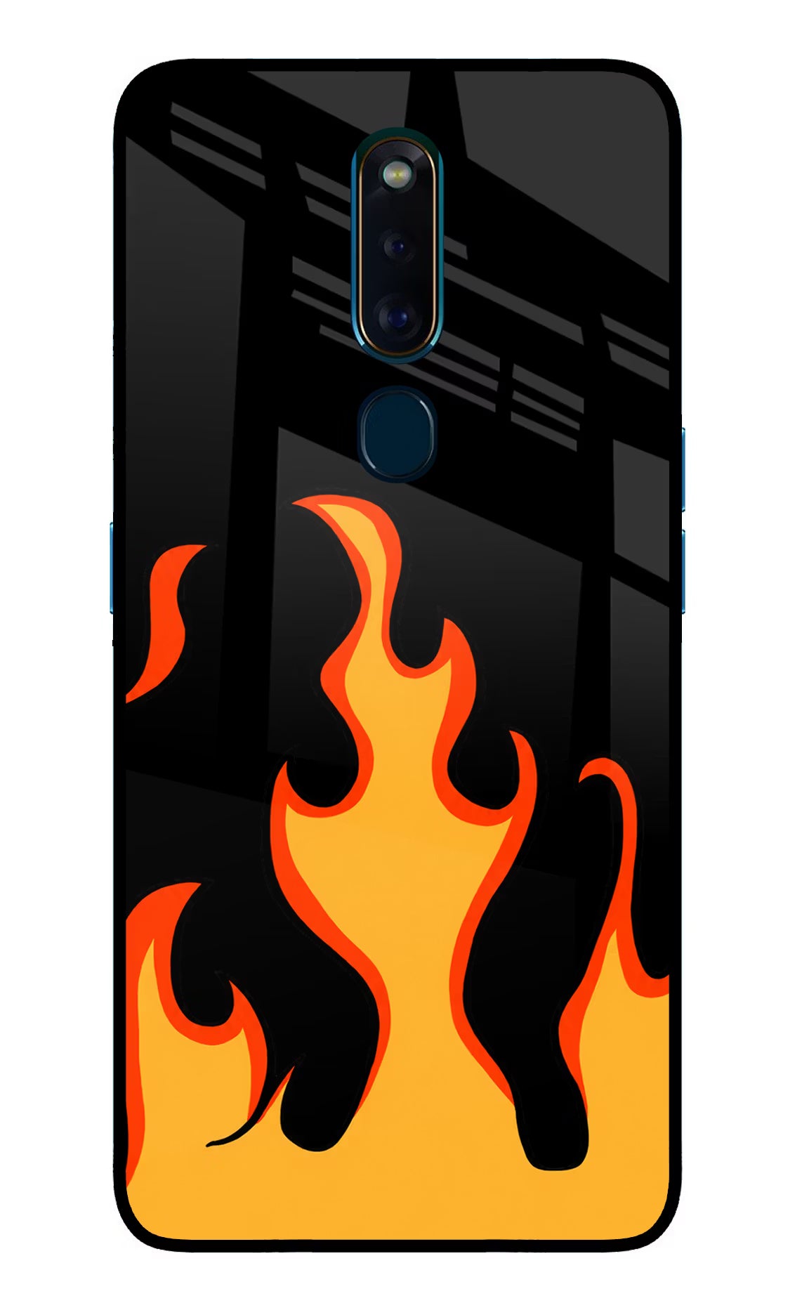 Fired Up – Black Oppo F11 Pro Glass Case